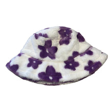 Purple Flower Fluffy Bucket Hat