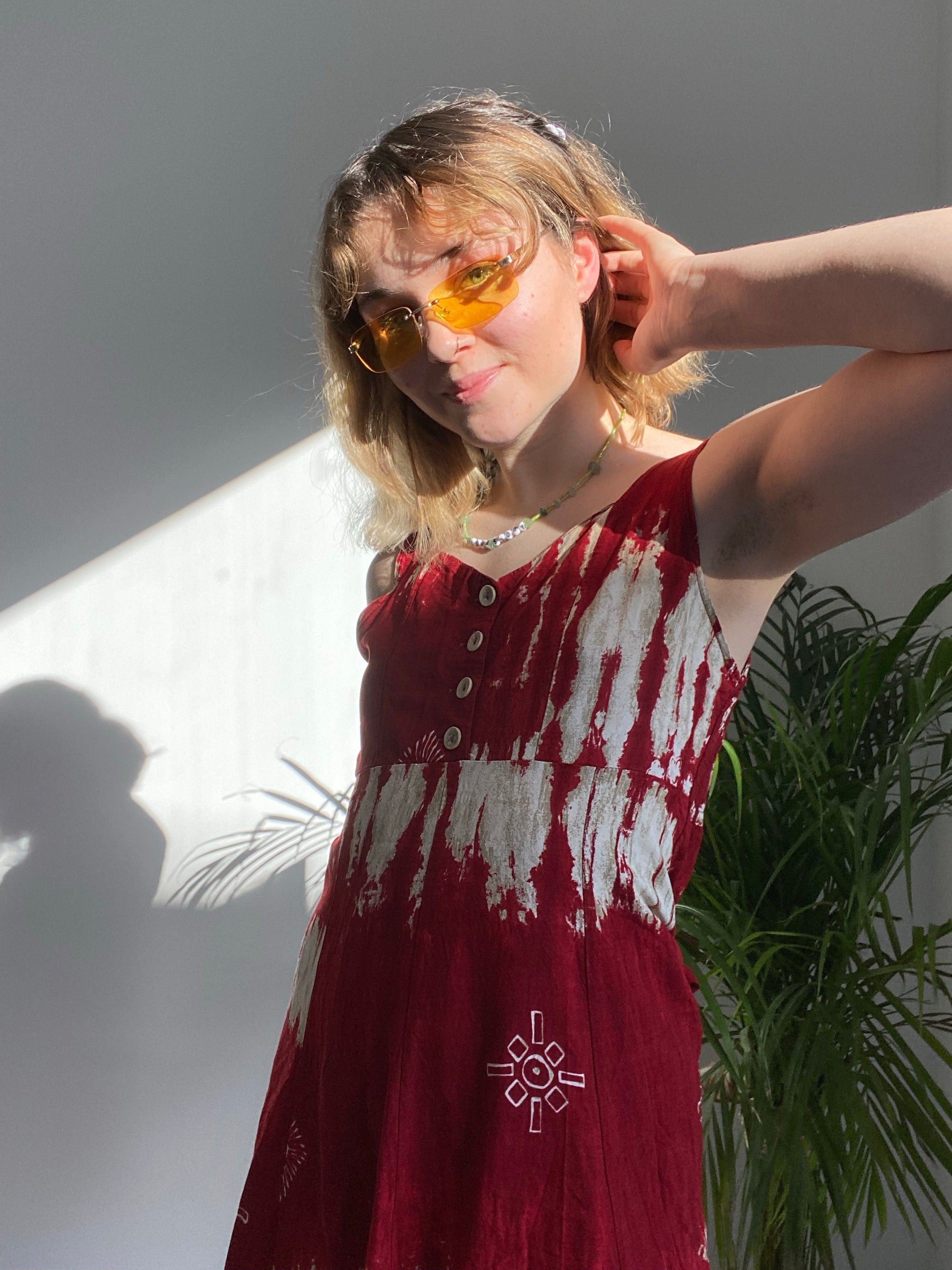 Yellow Rimless Sunglasses