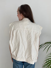 cream petrucci sleeveless denim jacket