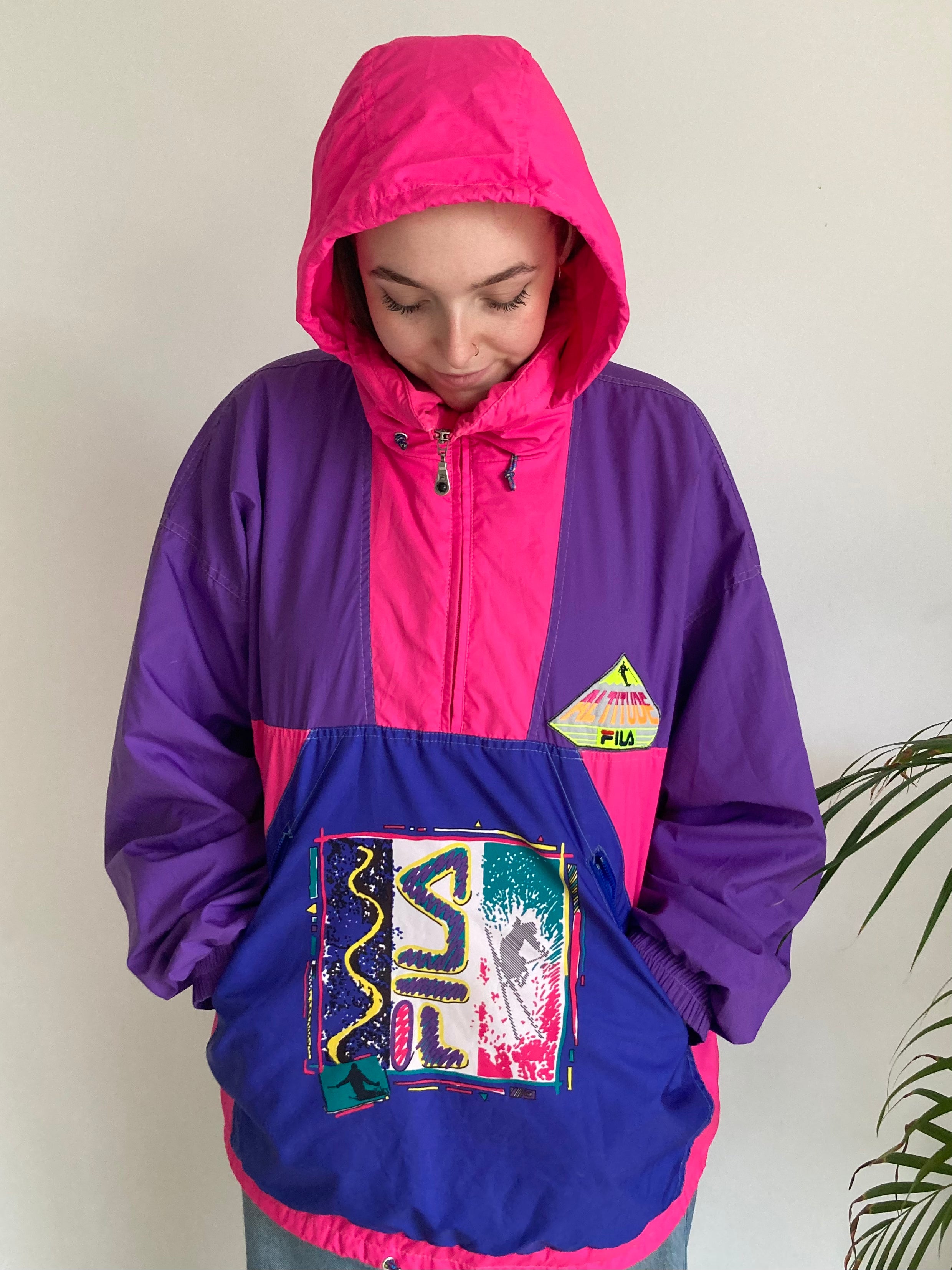 Purple Fila Ski Jacket M Public Romance