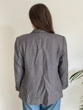 grey gingham womens vintage blazer