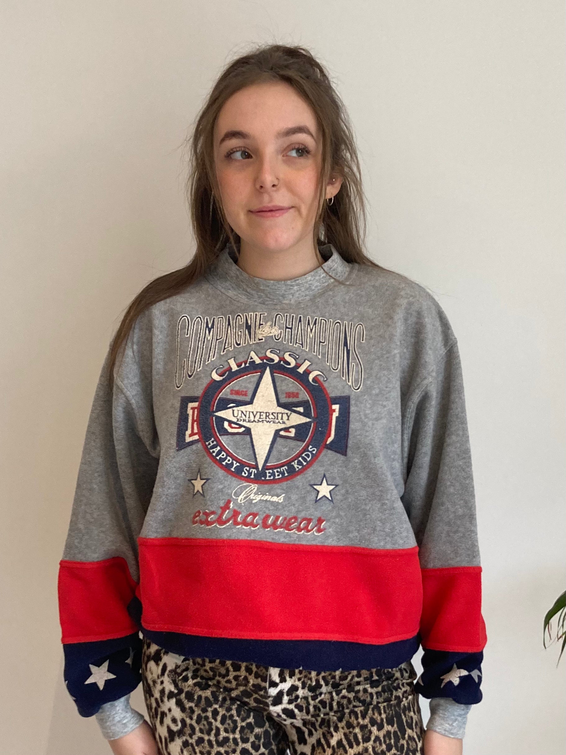 grey stars american fleece jumper