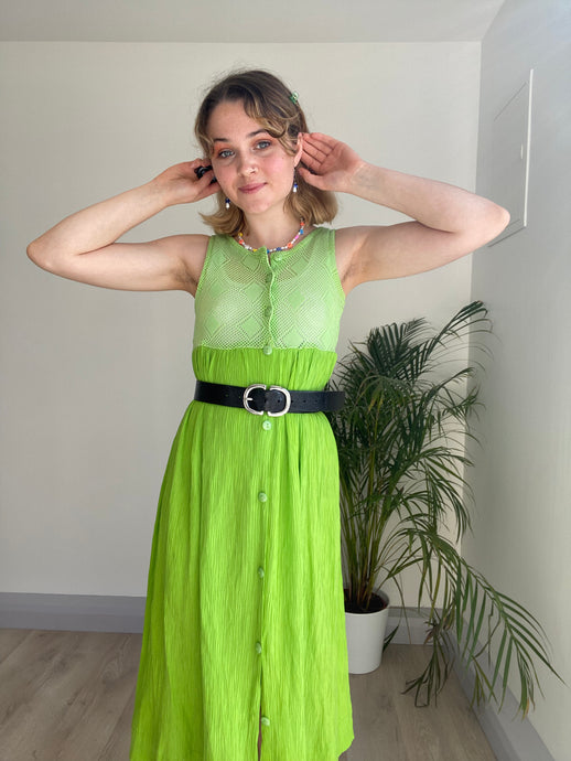 vintage green maxi dress
