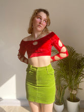 Vintage Lime Green Corduroy Skirt