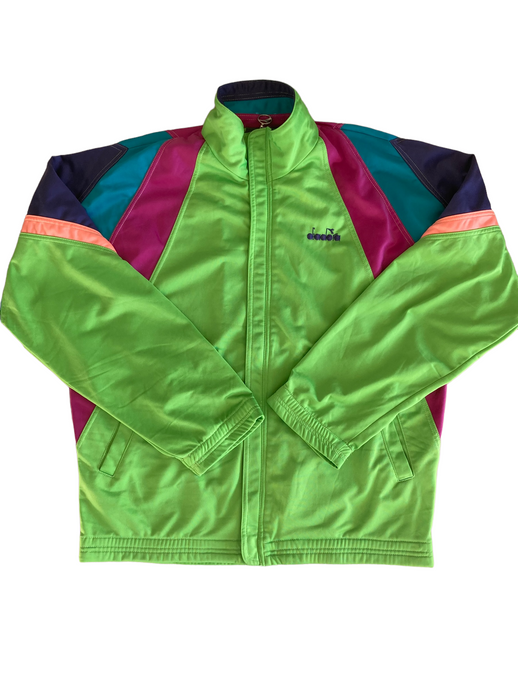 lime green diadora sports jacket
