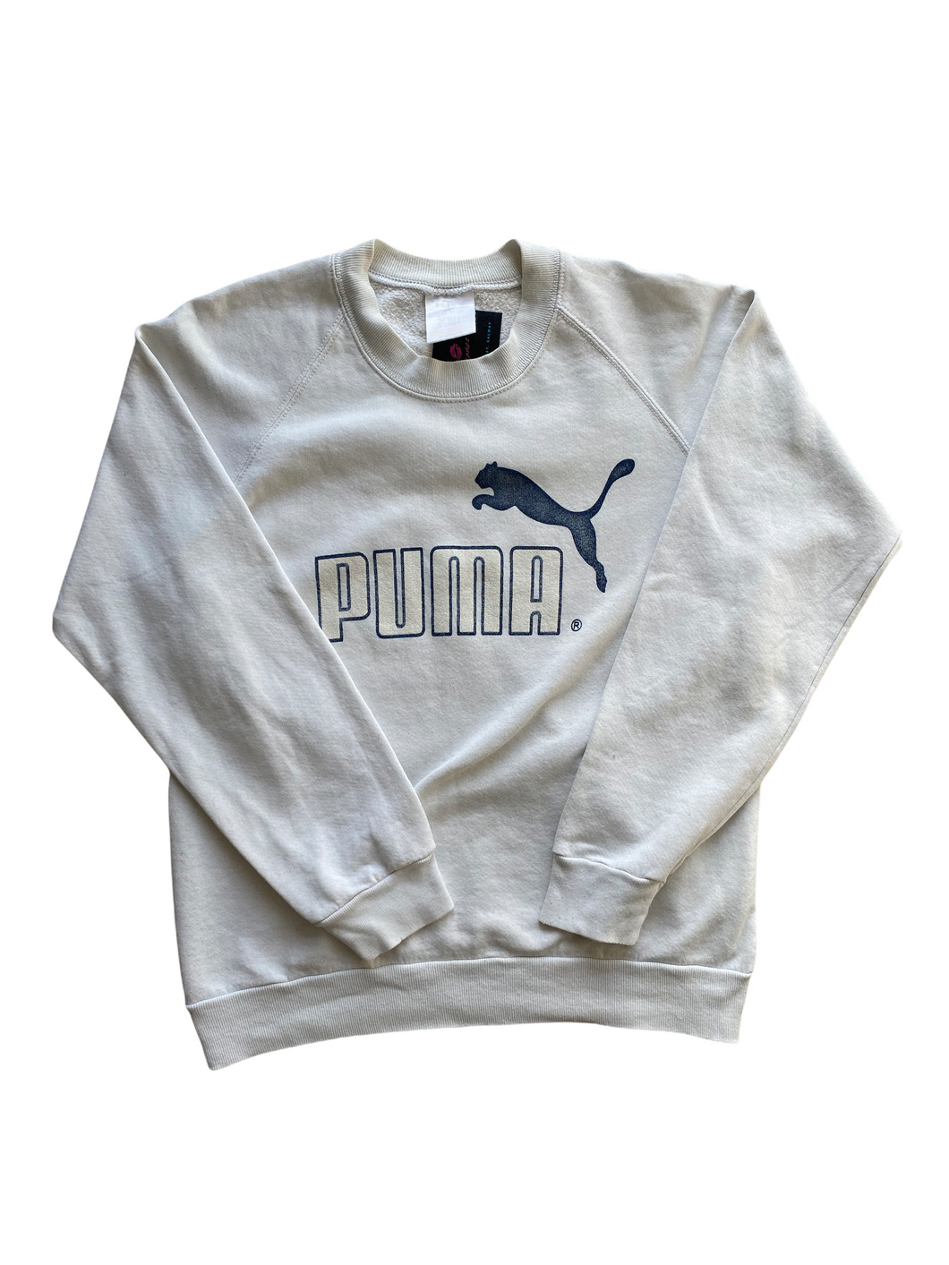 vintage white puma sweater size small