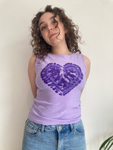 lilac sleeveless y2k heart top