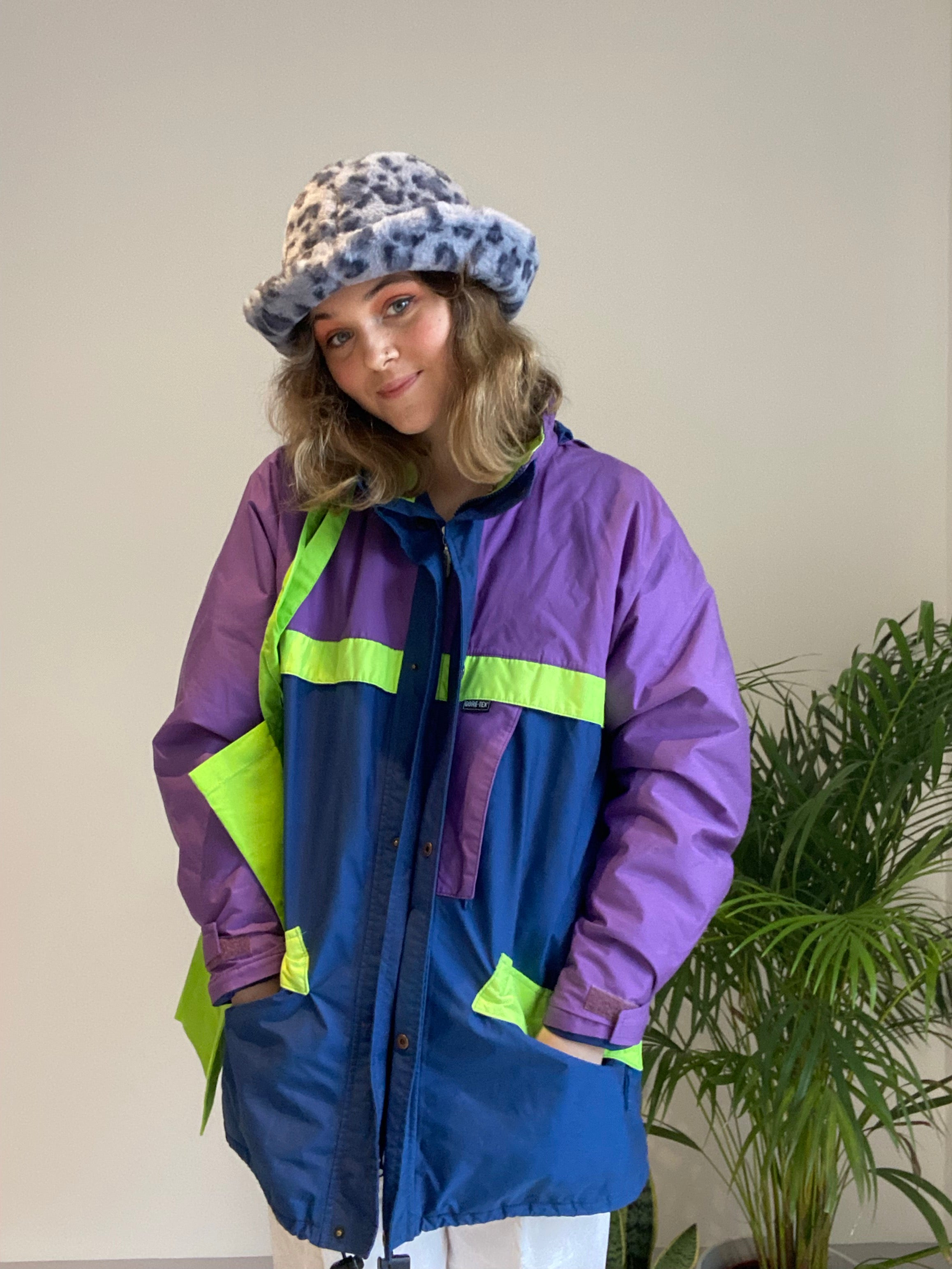 vintage purple and green coat 