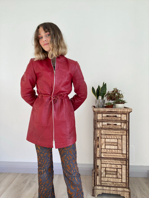 Vintage Red Leather Jacket