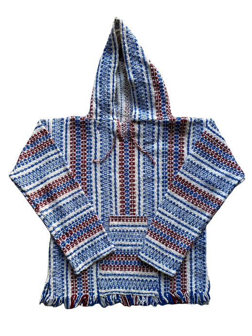 Blue and Red Baja Hoodie