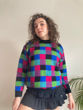 checkerboard funky knit jumper