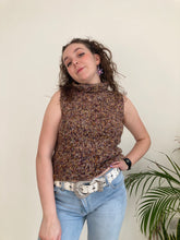 vintage marbled brown sleeveless knit