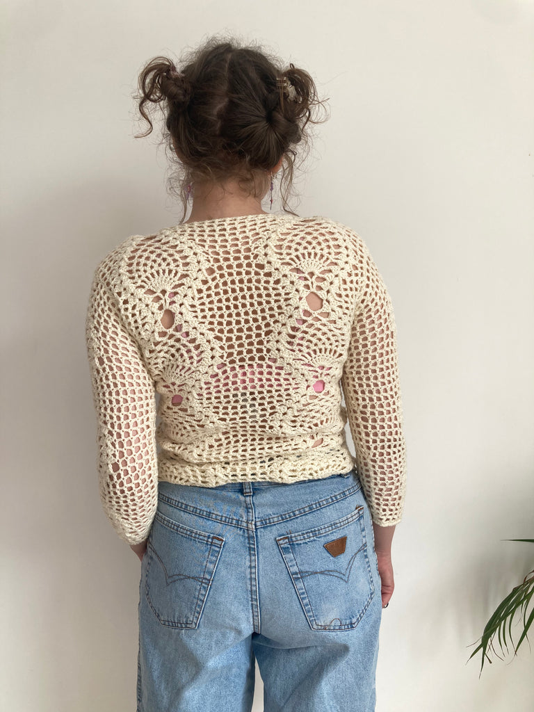 Cream Crochet Top (S) Public Romance