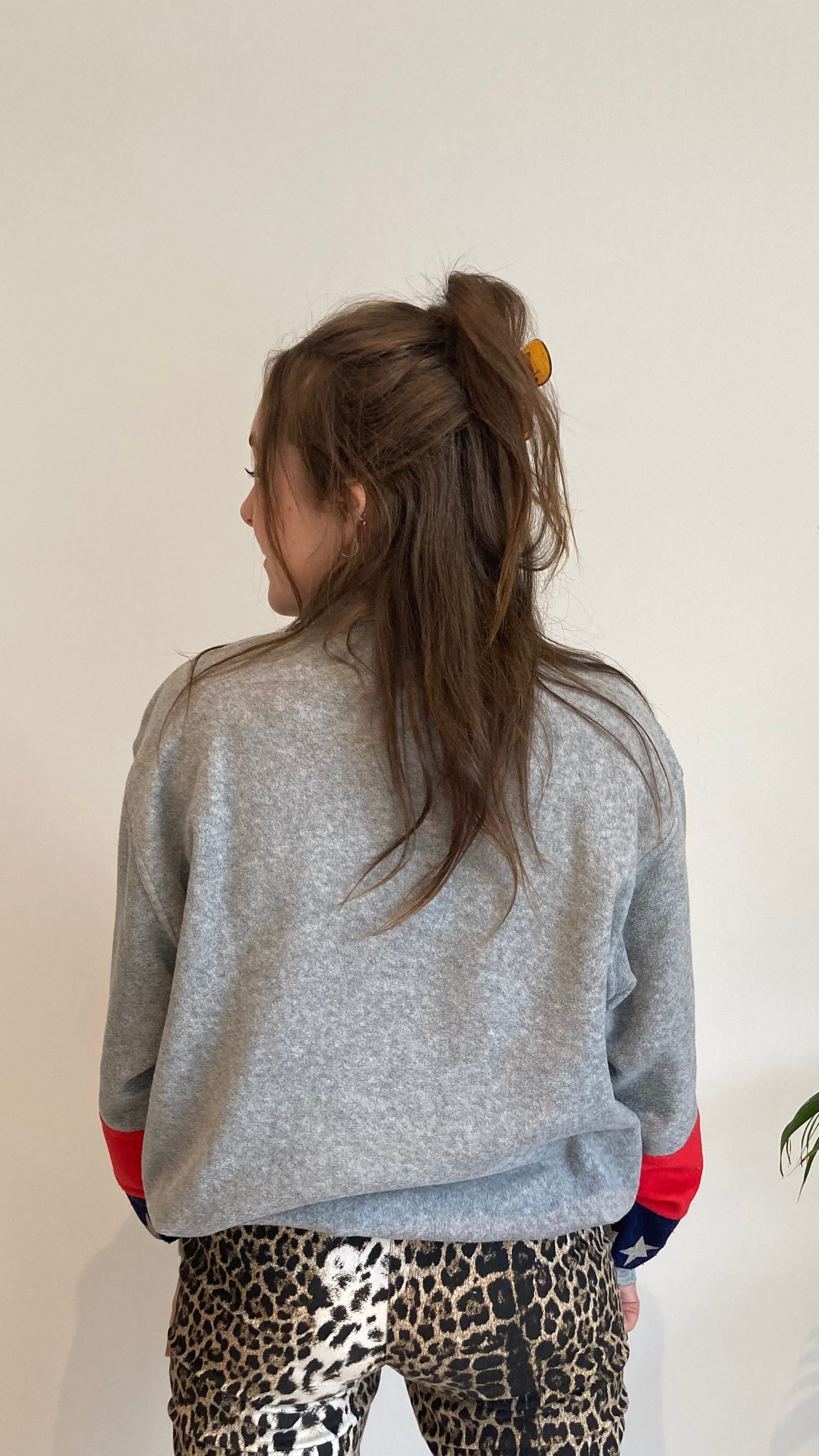 grey stars american fleece jumper