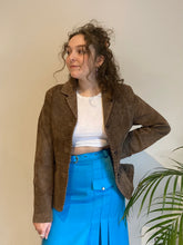 soft brown suede vintage leather jacket