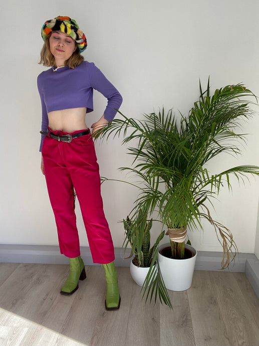 Hot Pink Corduroy Trousers