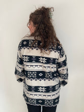 black and white snowflake print fleece