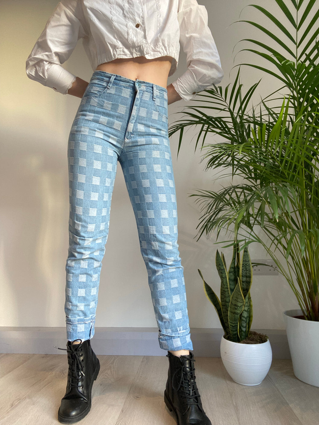 Checkered Jeans