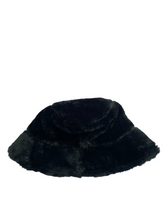 Black Fluffy Bucket Hat