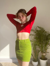 Vintage Lime Green Corduroy Skirt