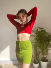 Lime Green Corduroy Skirt