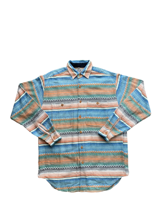 men striped patterned shirt size large