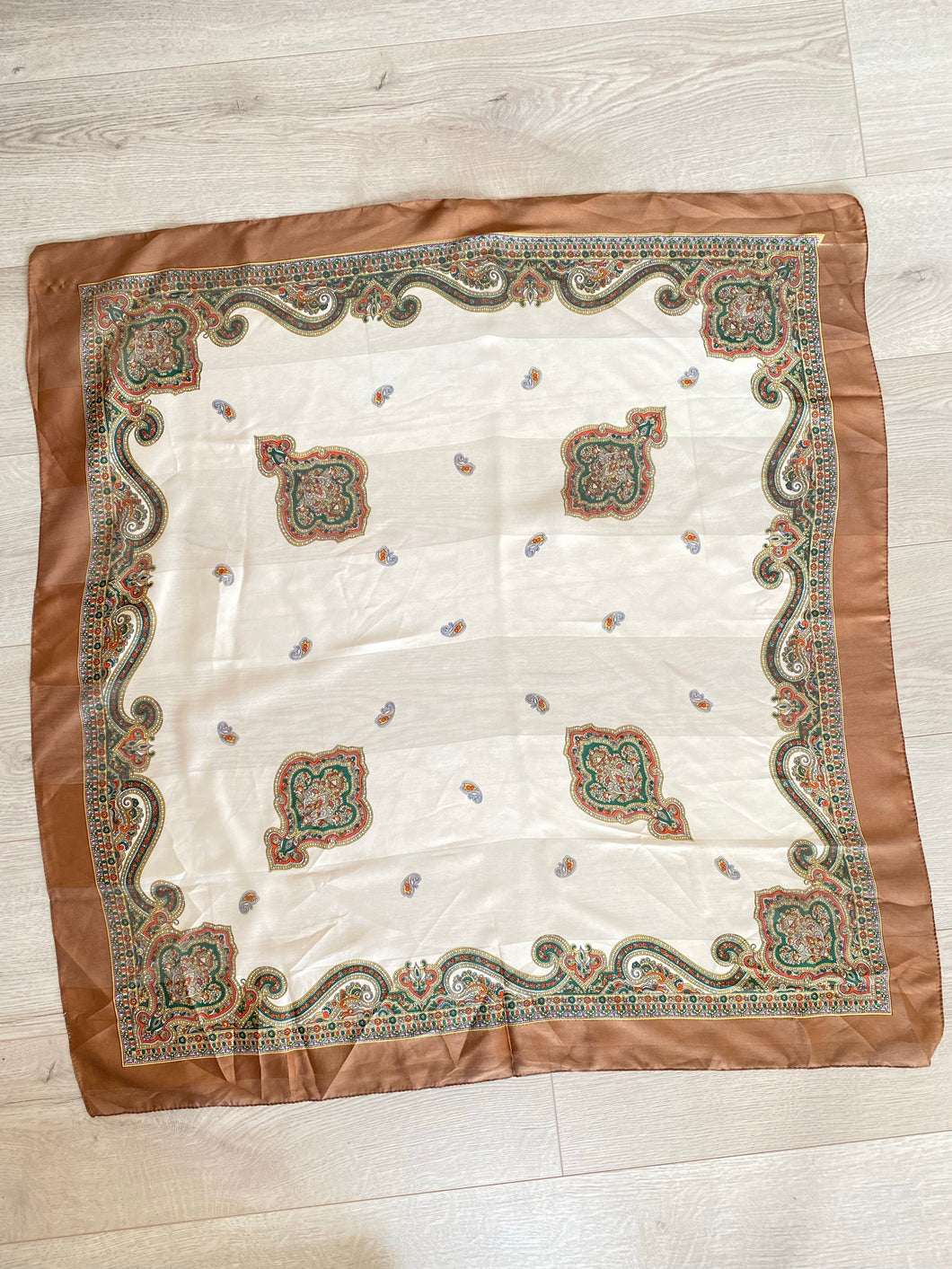Vintage Patterned Silk Scarf
