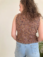 vintage marbled brown sleeveless knit
